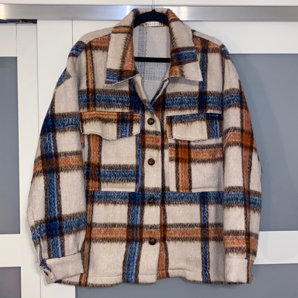 Plaid button down jacket